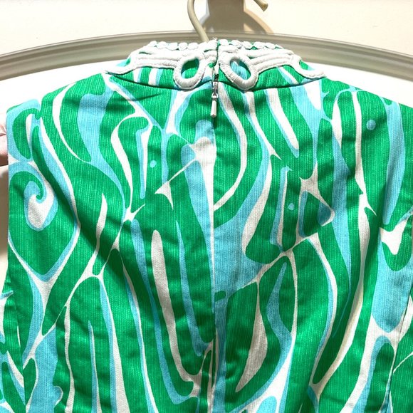 Lilly Pulitzer Dress 0 Alexa Resort White Blue Green Finders Keepers Sleeveless - Picture 5 of 10